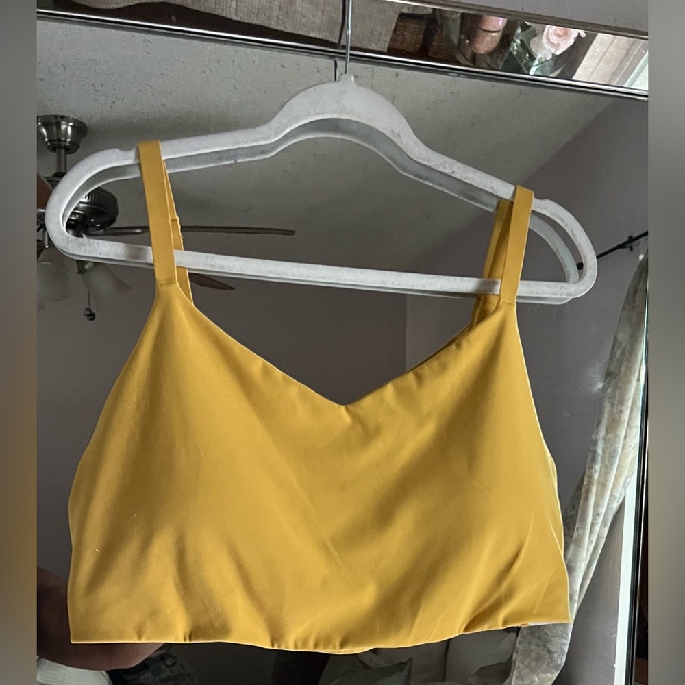 Alicia Keys Athleta Momentum Sports Bra - Mustard Yellow - 2X